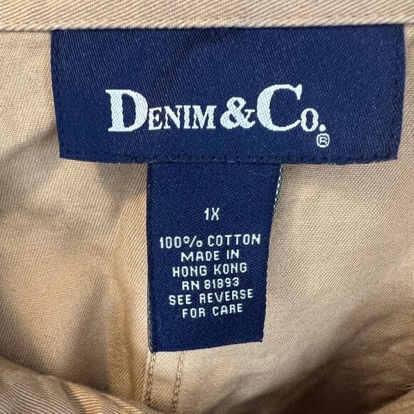 Denim & Company Women's Oversized Full Zip Khaki Jacket Size Extra Large - Picture 6 of 6